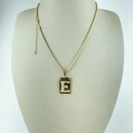 Colar Cordão Baiano com Pingente E Letra Folheado a Ouro 18k