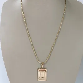 Colar Cordão Baiano com Pingente Letra D Folheado a Ouro 18k