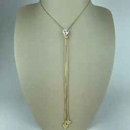 Colar Regulável com Corações Folheado a Ouro 18k