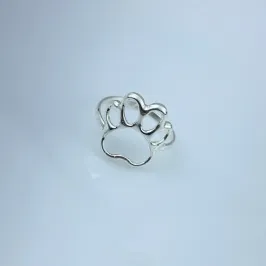 Anel Design Patinha de Pet Folheado a Prata