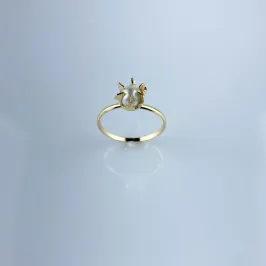 Anel Solitário com Pérola Folheado a Ouro 18k