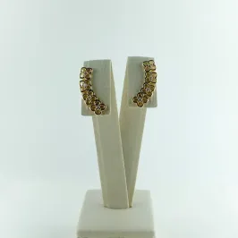 Brinco Ear Cuff com Flores Vazadas e Microzircônias Folheado a Ouro 18k