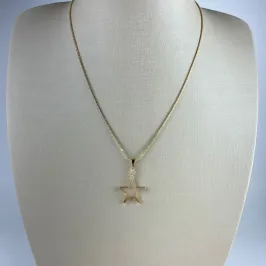 Colar Veneziana com Pingente Estrela Folheado a Ouro 18k