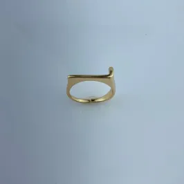 Anel Ajustável Letra L Folheado a Ouro 18k