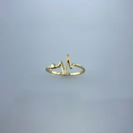 Anel Design Batimentos Cardíacos Folheado a Ouro 18k