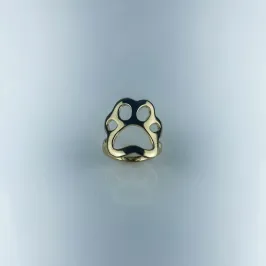 Anel Design Patinha de Pet Folheado a Ouro 18k