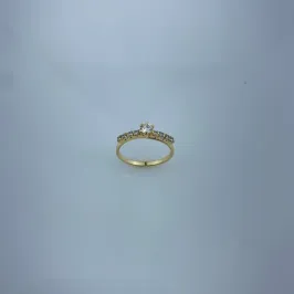 Anel Falange Solitário em Zircônia Folheado a Ouro 18k
