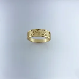 Anel Masculino Palavra Jesus Folheado a Ouro 18k