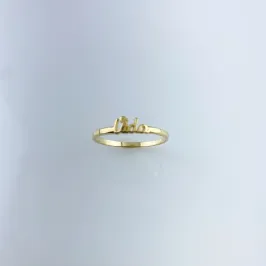 Anel Palavra Vida Folheado a Ouro 18k