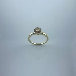 Anel Solitário Chuveirinho com Microzircônia Folheado a Ouro 18k