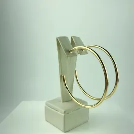 Brinco Argola Tubo Liso Folheado a Ouro 18K