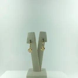 Brinco Argolinha com Trevo Quatro Folhas Folheado a Ouro 18k