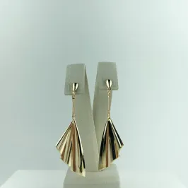 Brinco Design de Leque Folheado a Ouro 18k