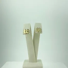 Brinco Trevo Quatro Folhas Folheado a Ouro 18k