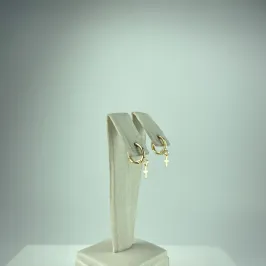 Brinco Argolinha e Crucifixo Folheado a Ouro 18k