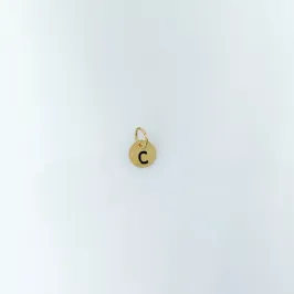 Pingente Letra C Folheado a Ouro 18k