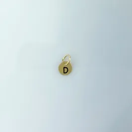 Pingente Letra D Folheado a Ouro 18k