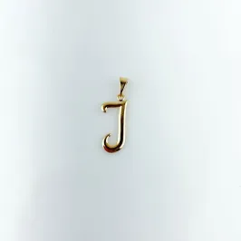 Pingente Letra J Folheado a Ouro 18k