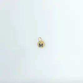 Pingente Letra M Folheado a Ouro 18k
