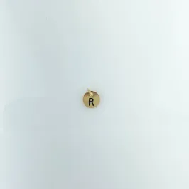 Pingente Letra R Folheado a Ouro 18k