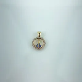 Pingente Nsa Sra CRavejado em Zircônias Folheado a Ouro 18k