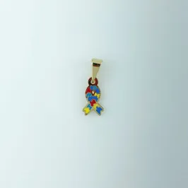 Pingente Lacinho Símbolo Autismo Folheado a Ouro 18k