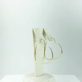 Brinco Argola Design de Coração Folheado a Ouro 18k