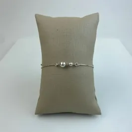 Pulseira Prata com Bolinhas em Prata 925