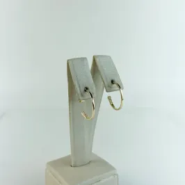 Brinco Argola Ponta em Zircônia Folheado a Ouro 18k
