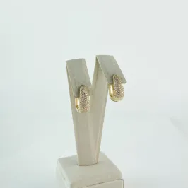 Brinco Gota Cravejado em Zircônias Folheado a Ouro 18 K