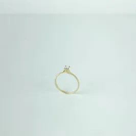 Anel Solitário Folheado a Ouro 18k