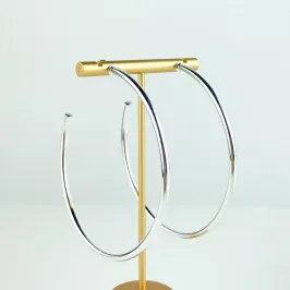 Brinco Argola Tubo Liso Folheado a Ouro 18K