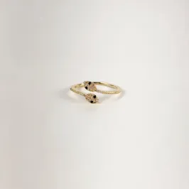 Anel Design de Cobra em Zircônias Folheado a Ouro 18k