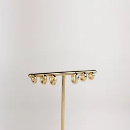 Brinco Trio Argola Lisa Folheado a Ouro 18k