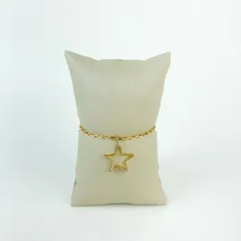 Pulseira Elo Cartier com Estrela Folheado a Ouro 18