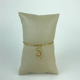 Pulseira Elo Cartier com Menina Folheado a Ouro 18K