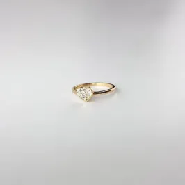 Anel de Coração em  Microzircônia Folheado a Ouro 18k