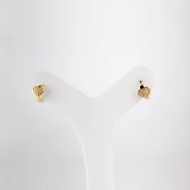 Brinco Argola Coração em Micro Zircônias Folheado a Ouro 18k