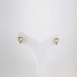 Brinco Argola Coração Vazado Folheado a Ouro 18k