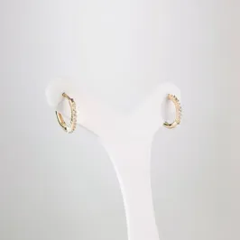 Brinco Argola Cravejada em Zircônias Folheado a Ouro 18k