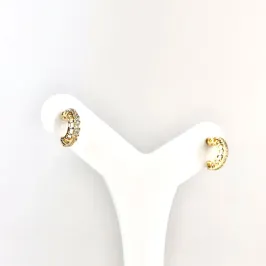 Brinco Argola em Zircônias Banhado a Ouro 18k