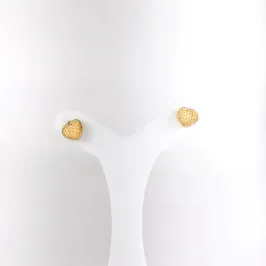 Brinco Coração Detalhes Banhado a Ouro 18k