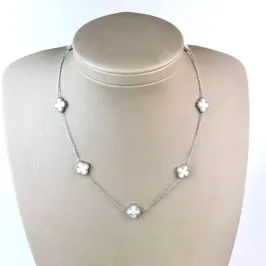 Colar Inspiração Branco Em Aço Inoxidável 316L