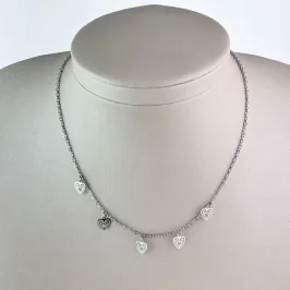 Colar Pingentes Coração em Aço Inox 316L