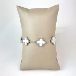 Pulseira Inspiração Branca Em Aço Inoxidável 316L