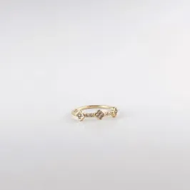 Anel Inspiração Van Cleef em Zircônias Folhado a Ouro 18k