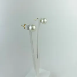 Brinco de Pérolas Folheado a Ouro 18k (G)