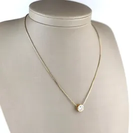 Colar Ponto de Luz Cravejado em Zircônia Folheado a Ouro 18k