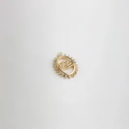 Pingente Fé Cravejado em Zircônia Folheado a Ouro 18k