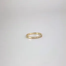 Anel Infantil Cravejado em Zircônias Folheado a Ouro 18k